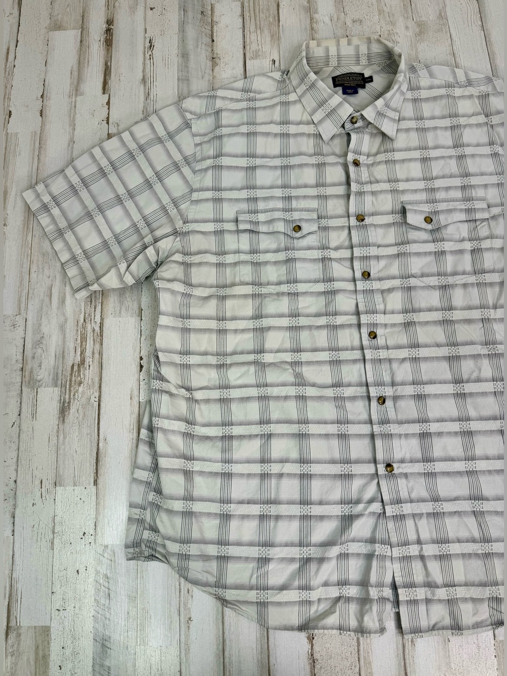 Pendleton Frontier Pearl Snap Shirt Men's 2XL Plaid Western Short Sleeve - Picture 3 of 10
